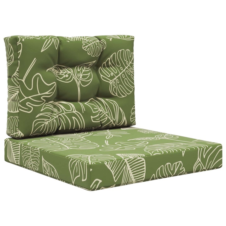 vidaXL Kültéri kanapé párna 2 pcs Levélminta Poliészter 900741