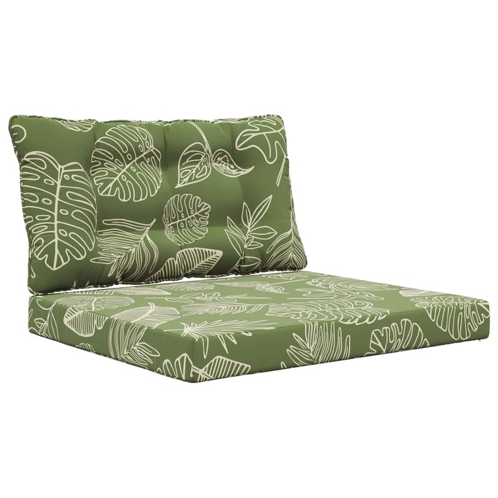 vidaXL Kültéri kanapé párna 2 pcs Levélminta Poliészter 900911