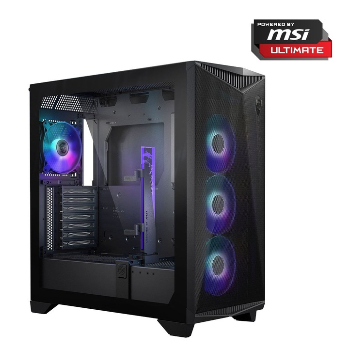 Настолен компютър Ardes Game Powered by MSI, Процесор AMD Ryzen 7 7800X3D (4.2/5.0GHz, 69M), 32 GB, 1 TB SSD M.2 NVMe MSI, MSI RTX 5070 Ti 16GB Shadow 3X OC DLSS 4, Windows 11 Home