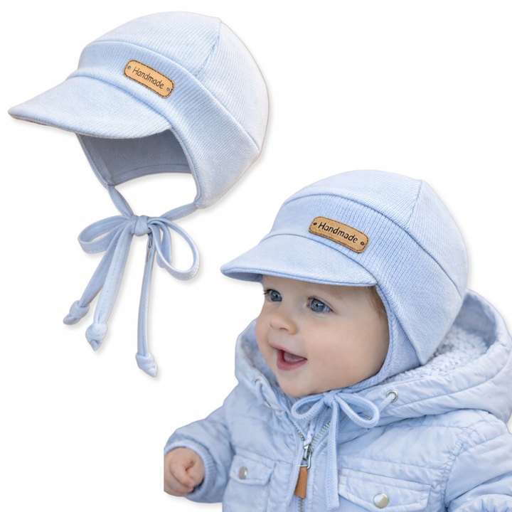 Caciula pentru copii cu bracari, Dartomik, 36-38, unica, albastra