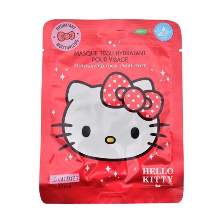 Masca pentru fata Take Care Hello Kitty, 100% vegan, cu roz pomelo