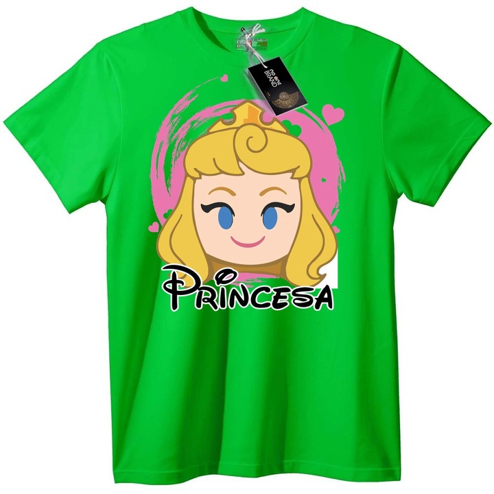 Tricou Coroană de prințesă, Verde deschis, 3-4 ani (98-104cm)