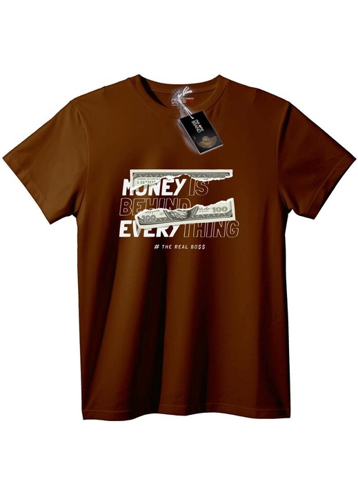 Póló A pénz minden mögött áll, Barna