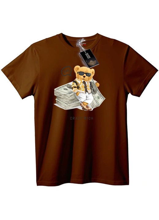 Póló Őrült gazdag medve, Barna