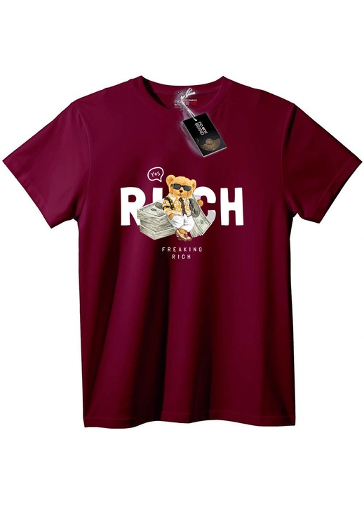 Szuper gazdag medve póló, Bordó