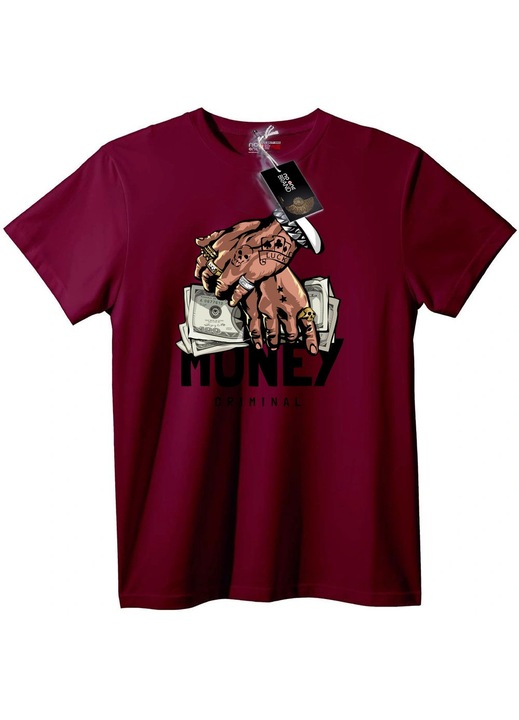 Póló 'Maffia Kezek Pénzzel', Bordó