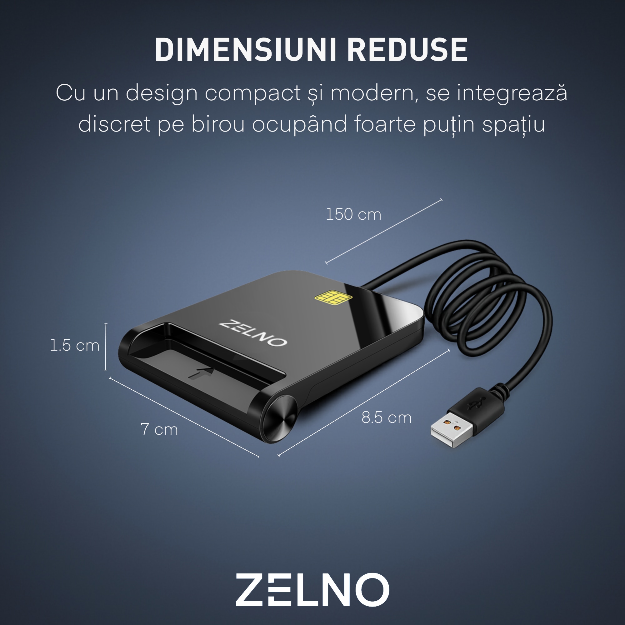 Cititor Carduri ZELNO®, Cititor Carte de Identitate CEI, USB-A