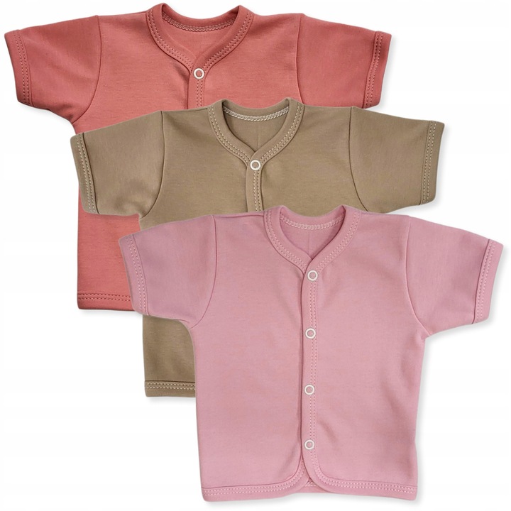 Set de 3 body-uri Dartomik pentru bebelusi, maneca scurta, multicolor, 100% bumbac, 68 CM