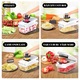 Tocator de Legume 15 in 1, NEVERMORE, Feliator multifunctional, separator de albusuri, maruntitor, feliere, cadou perfect, Lame inox, Alb/Negru