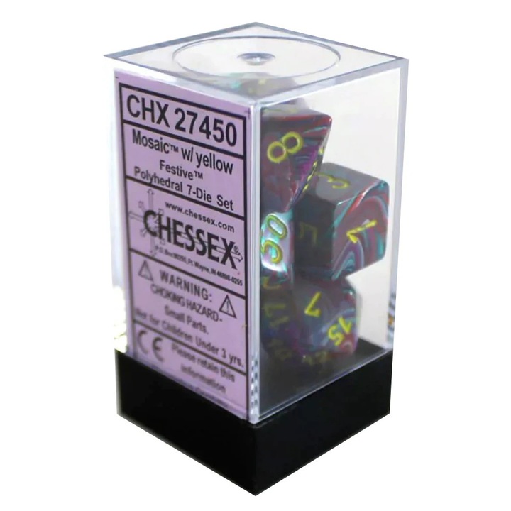 Set 7 Zaruri Chessex Festive - Mozaic/Galben