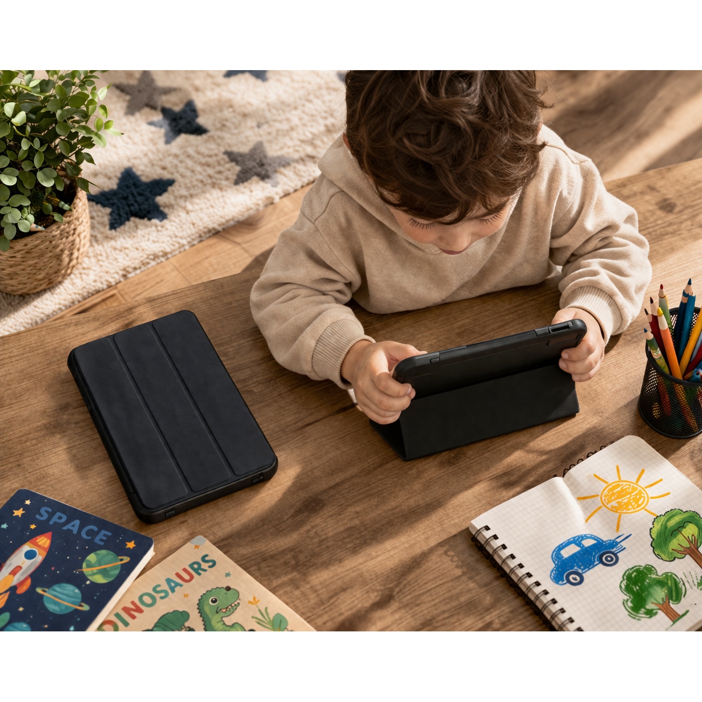 Husa tableta StandPro pentru Honor Pad 10, Protectie 360°, Carcasa Rigida, Piele ECO, Anti-soc si Anti-zgarieturi, Negru