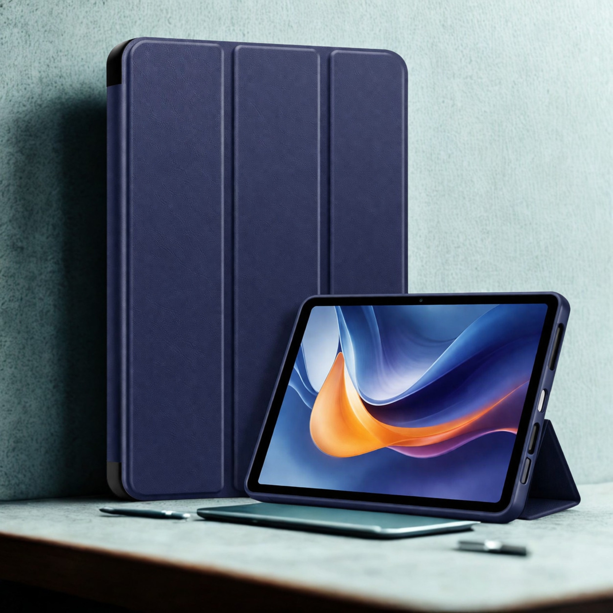 Husa tableta StandPro pentru Lenovo Legion Tab Gen 3, Protectie 360°, Carcasa Rigida, Piele ECO, Anti-soc si Anti-zgarieturi, Albastru