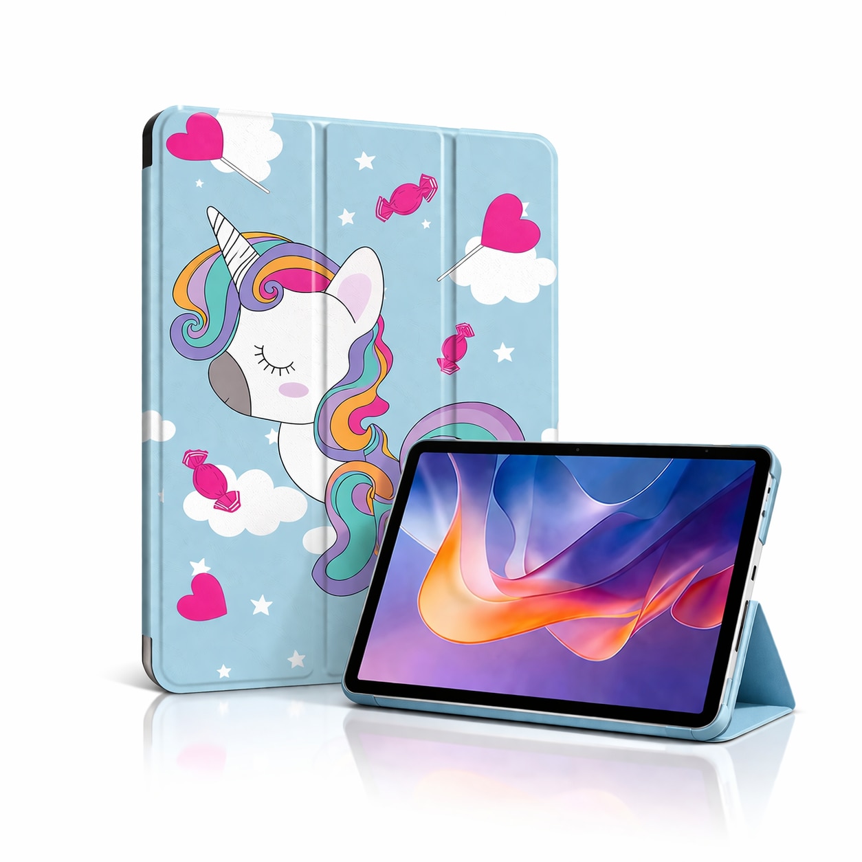 Husa tableta StandPro pentru Honor Pad X8a, Protectie 360°, Carcasa Rigida, Piele ECO, Anti-soc si Anti-zgarieturi, Unicorn