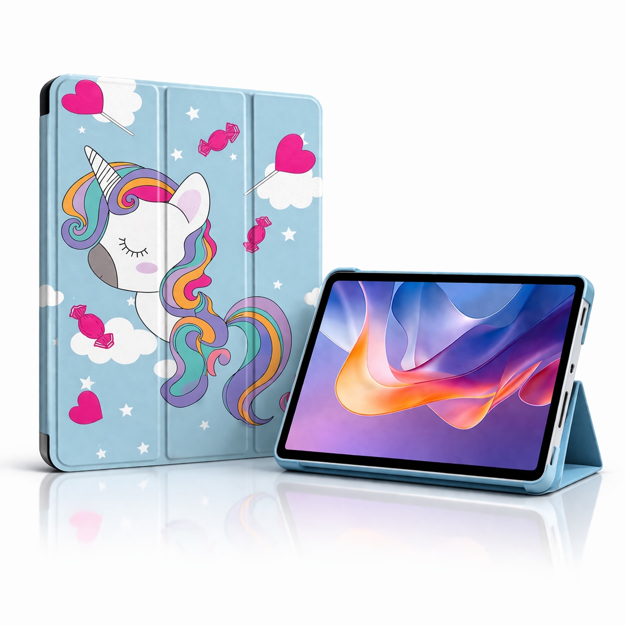 Husa tableta StandPro pentru Honor Pad X8a, Protectie 360°, Carcasa Rigida, Piele ECO, Anti-soc si Anti-zgarieturi, Unicorn