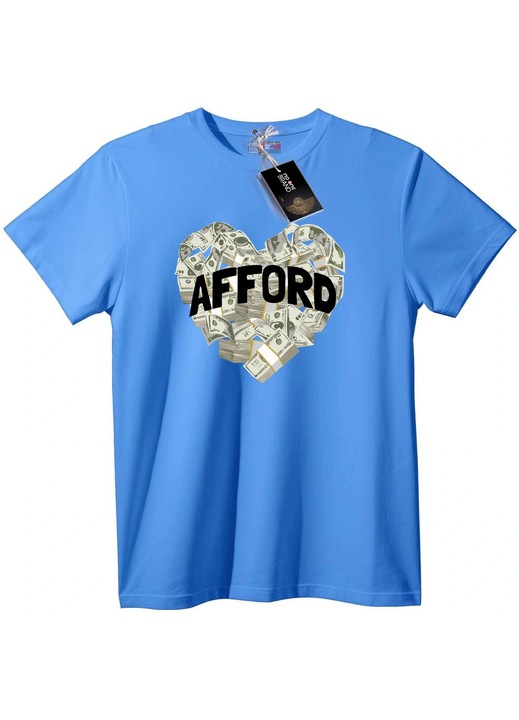 Póló 'Szív Pénzzel', Világoskék