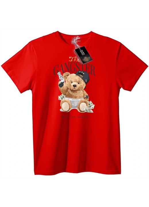 Póló 'Gengszter Medve', Piros