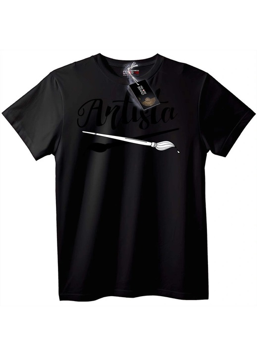 Póló 'Artist' ecsettel, fekete, 6XL