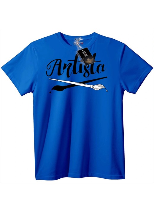 Póló 'Artist' ecsettel, kék, 3XL