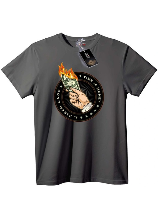 Póló 'Az idő pénz', Szürke