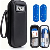 Cutie Frigorifica pentru Insulina cu Afisaj Temperatura Geanta Frigorifica Portabila pentru Medicamente cu 2 Incuietori TSA pentru Calatorie si Utilizare Acasa