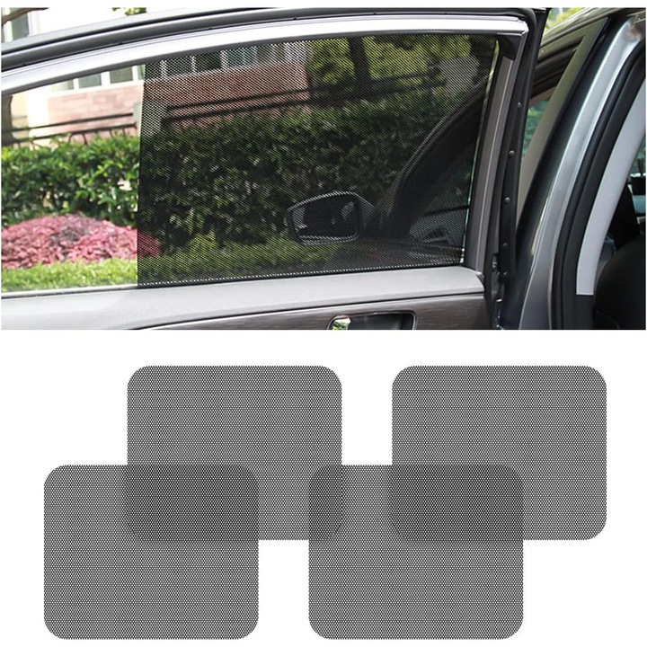 Parasolar lateral auto, 4 buc folii statice auto, parasolar, protectie UV, protectie intimitate, parasolar reutilizabil si lavabil pentru majoritatea masinilor, vehiculelor, SUV-urilor