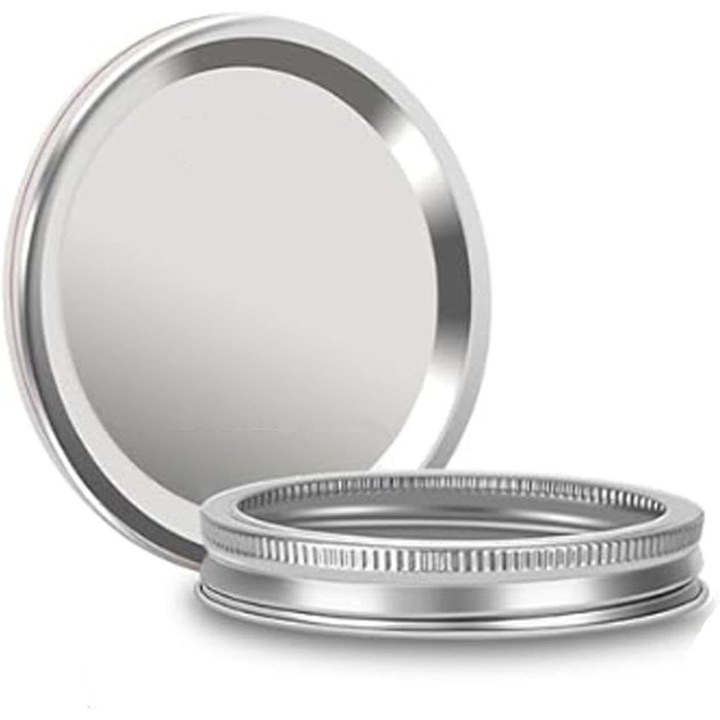 15 capace si garnituri de etansare de dimensiuni standard pentru borcane, capace pentru borcane Mason cu marcaj de data, potrivite pentru prepararea conservelor si depozitarea alimentelor (70 mm)