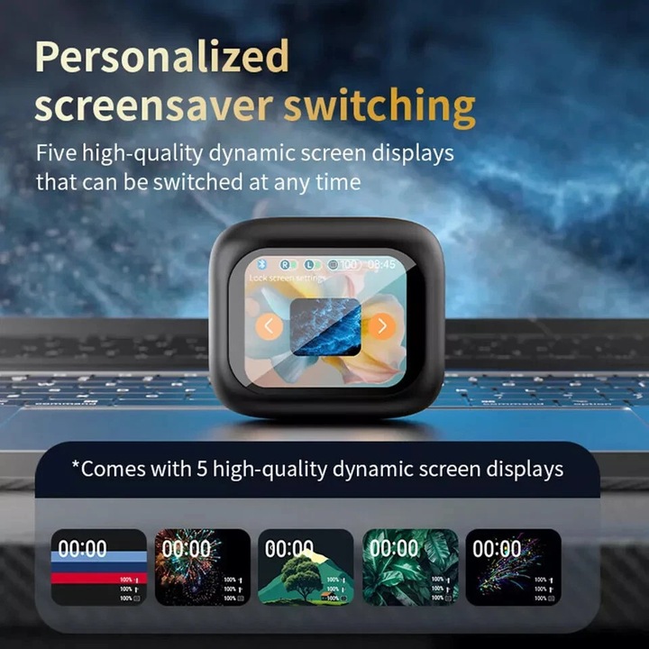 Casti Wireless Bluetooth 5, sunet de inalta calitate, anulare activa a zgomotului, confort ergonomic, multicolor