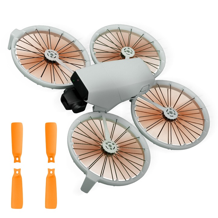 Set 8 elice de schimb cu zgomot redus pentru drone DJI Flip, portocalii