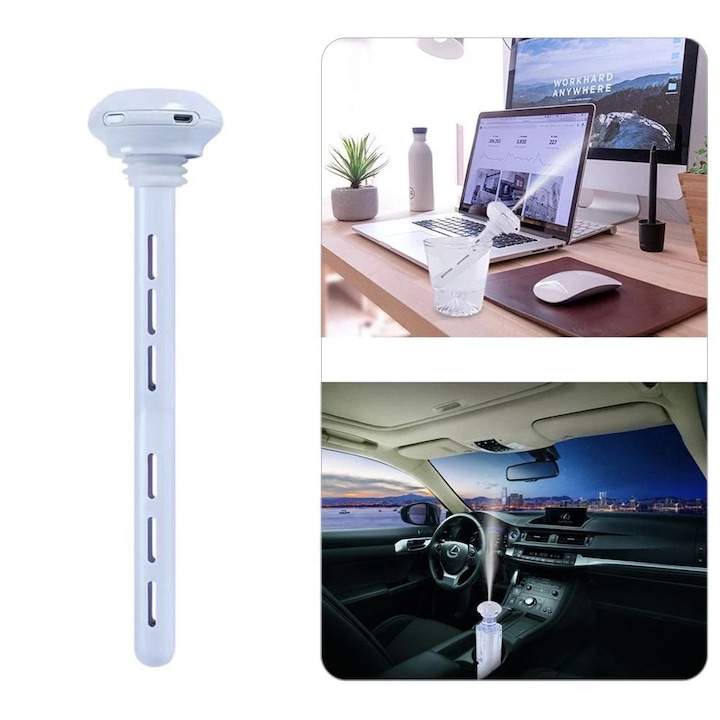 Umidificator cu sunet de ploaie, 7 culori, 260ml, cu oprire automata