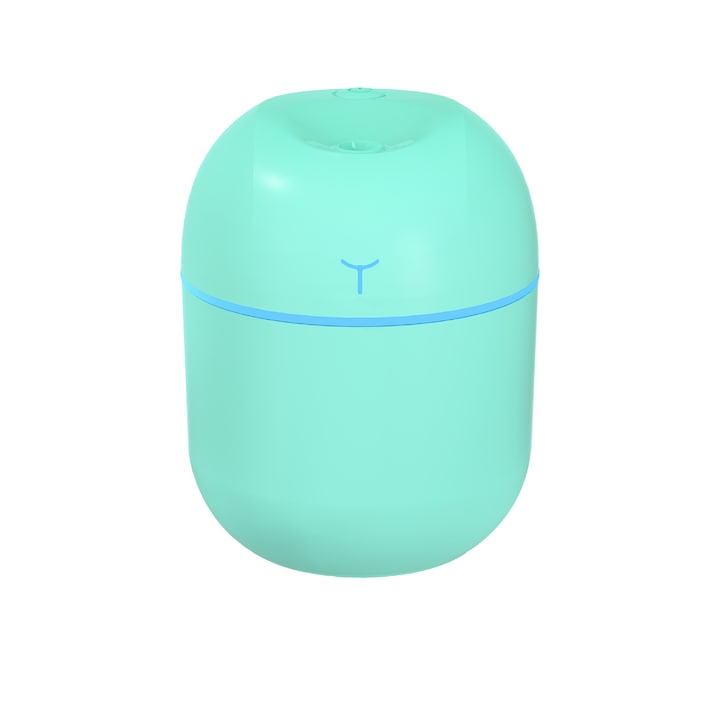 Umidificator mini USB 400ml, 26 decibeli, doua moduri de pulverizare, design rezistent la scurgeri, pentru birou, masina, dormitor