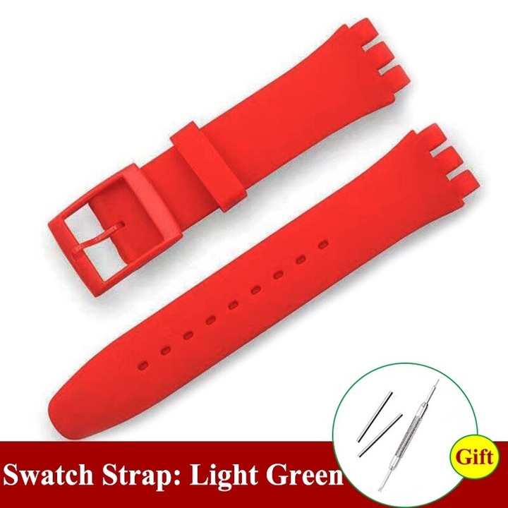 Curea din silicon multicolor pentru ceasuri Swatch, 16x17x19x20mm, inclusiv un set de unghii si unelte