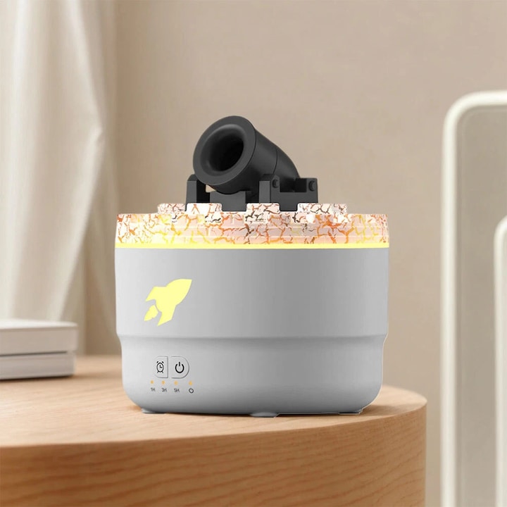 Umidificator personal, 2 capete de pulverizare, lumina de noapte, alb, 16.6x16.6x19cm