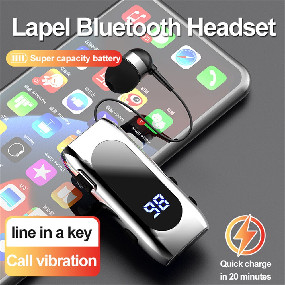Casti wireless K55, design retractabil, microfon incorporat, aurii ...
