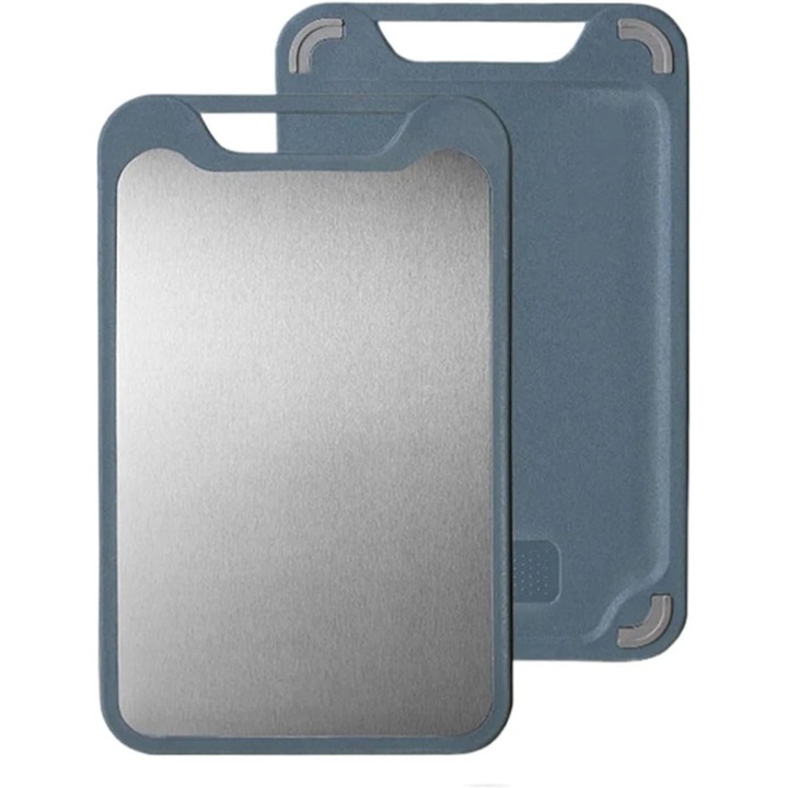 Tocatoare de bucatarie, set 1 bucata, din otel inoxidabil si plastic, multifunctional, mare, albastru