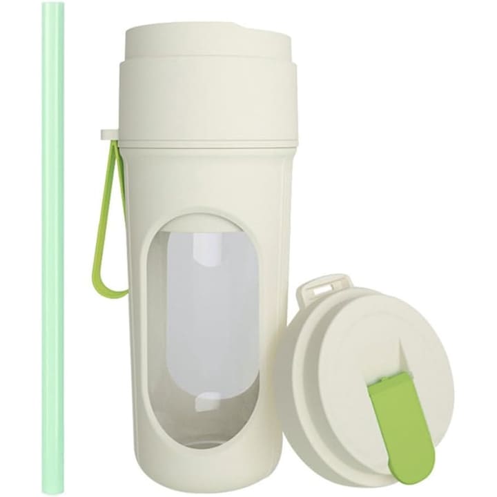 Blender portabil cu 6 lame, cupa de 2 cani, ABS, pentru smoothie-uri si sucuri, usor de curatat