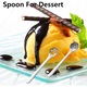 Set de linguri din inox in forma de labuta de pisica, 4 piese, 14.7cm, argintiu