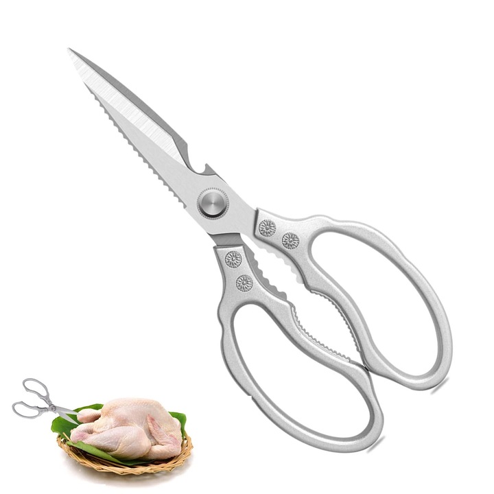 Foarfeci bucatarie din otel inoxidabil, 5 in 1, design ergonomic, rezistente la coroziune, multicolor