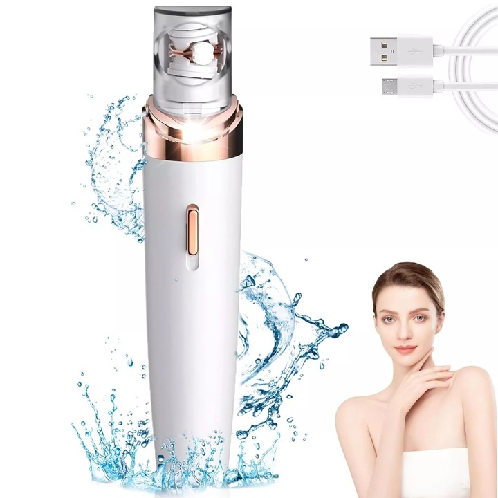 Epilator facial electric 3.0, 2 in 1, cu lumina LED, waterproof, incarcare wireless