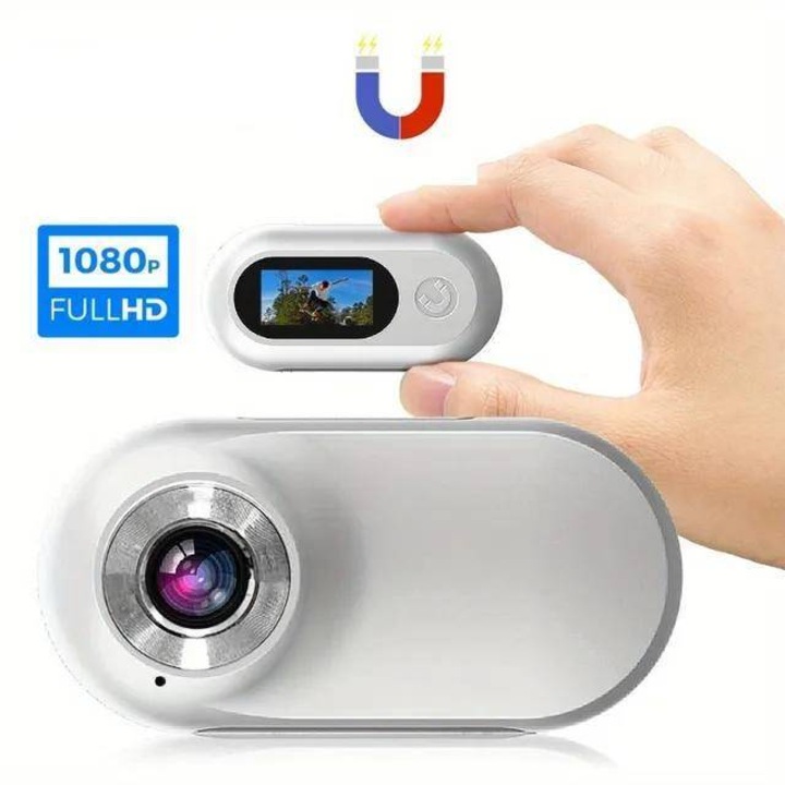 Camera video sport mini, 1080P, neagra, dimensiuni 63.8x21x31mm, cu suport pentru apa si clip de prindere