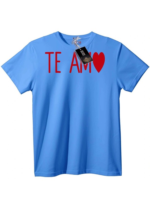 Te Amo szív póló, Világoskék