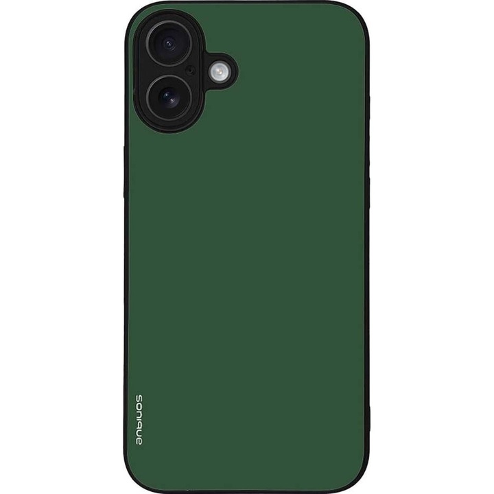 Husa telefon Sonique Colorbloc Series pentru Apple iPhone 16 Plus, verde, silicon, design marmorat, protectie antisoc