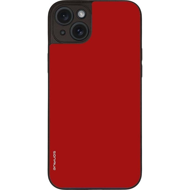 Husa telefon Sonique Colorbloc Series pentru Apple iPhone 15 Plus, rosie, silicon, design marmura