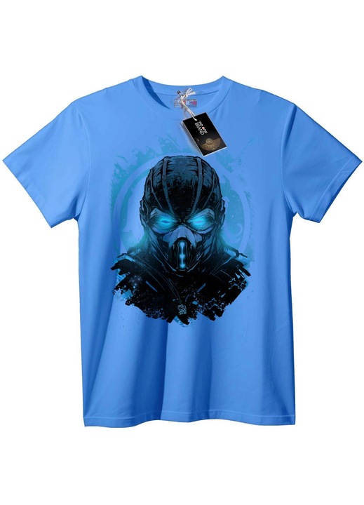 Világító maszkos sziluett póló, Világoskék