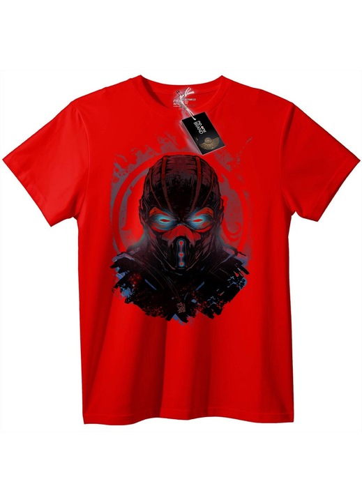 Világító maszkos sziluett póló, Piros