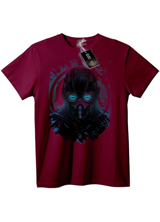 Világító maszkos sziluett póló, Bordó