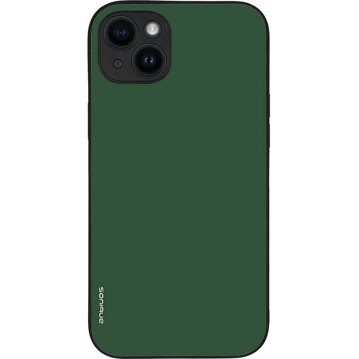 Husa telefon Sonique Colorbloc Series pentru Apple iPhone 14 Plus, verde, silicon, design marmura, protectie antisoc