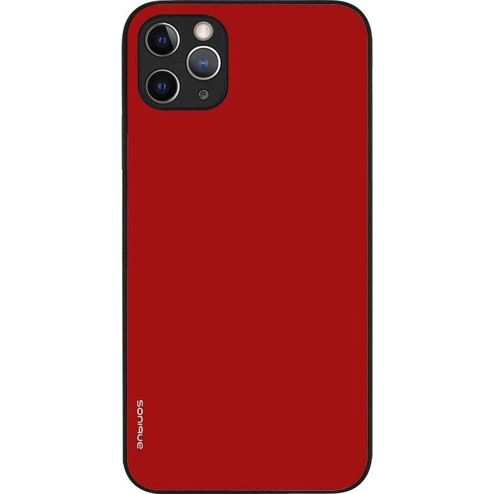 Husa telefon Sonique Colorbloc Series pentru Apple iPhone 11 Pro Max, rosie, silicon, design marmura, protectie antisoc