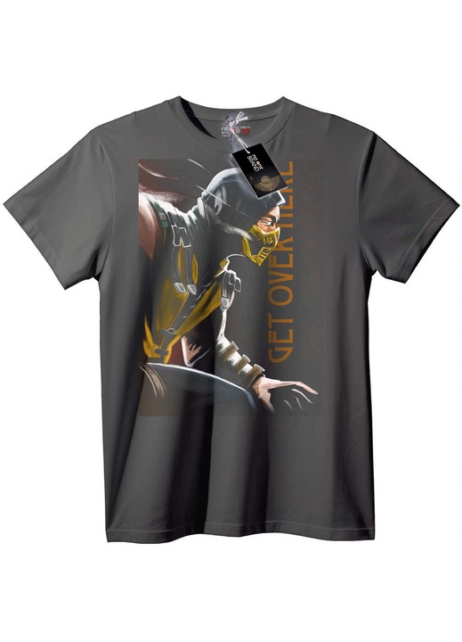 Mortal Kombat Scorpion póló, szürke, 4XL