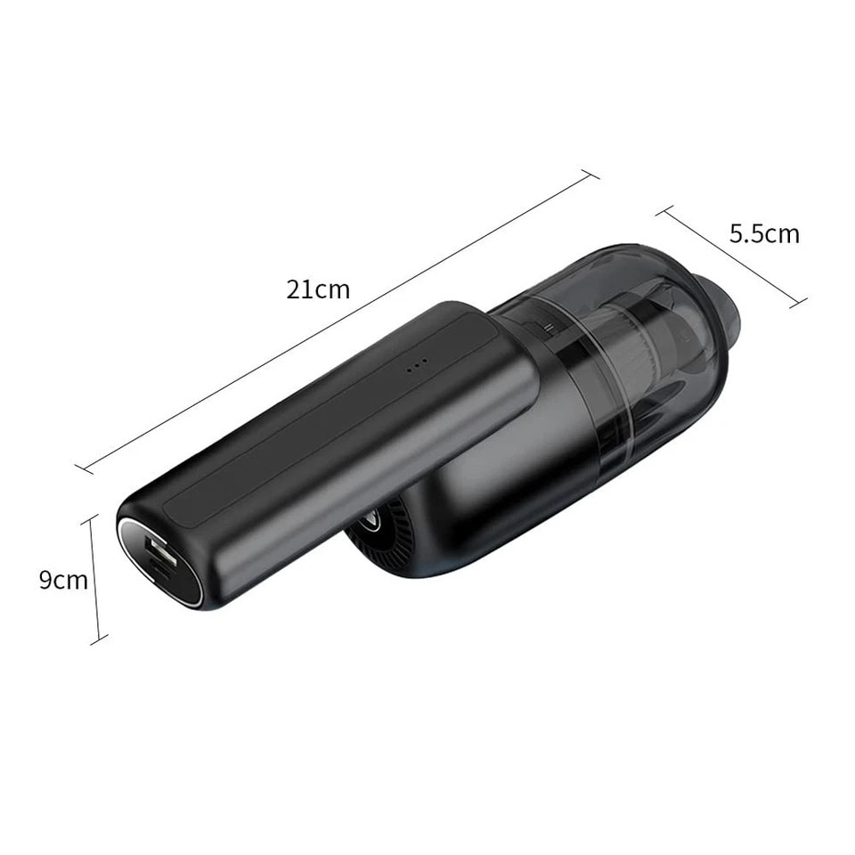 Aspirator auto multifunctional, 5600pa, 4000mAh, fara fir, 21x9x5.5cm, set cu cablu USB si manual de instructiuni