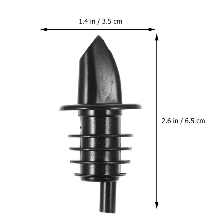 Set 12 accesorii pourer reutilizabile pentru vin, negru, 6.50x3.50x1.50cm